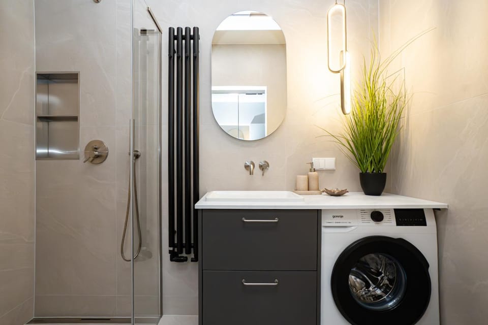 Shower, Bathroom, washing machine