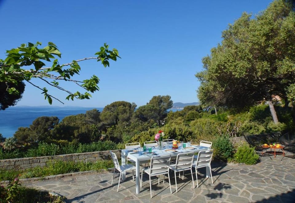 Patio, Garden, Dining area, Garden view, Sea view