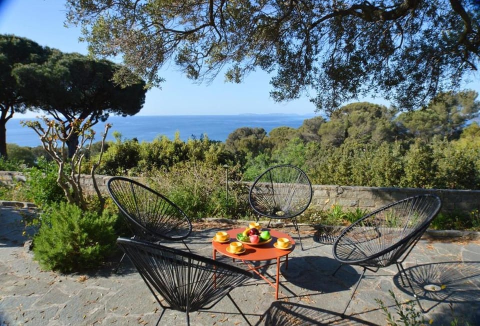 Patio, Living room, Garden view, Sea view
