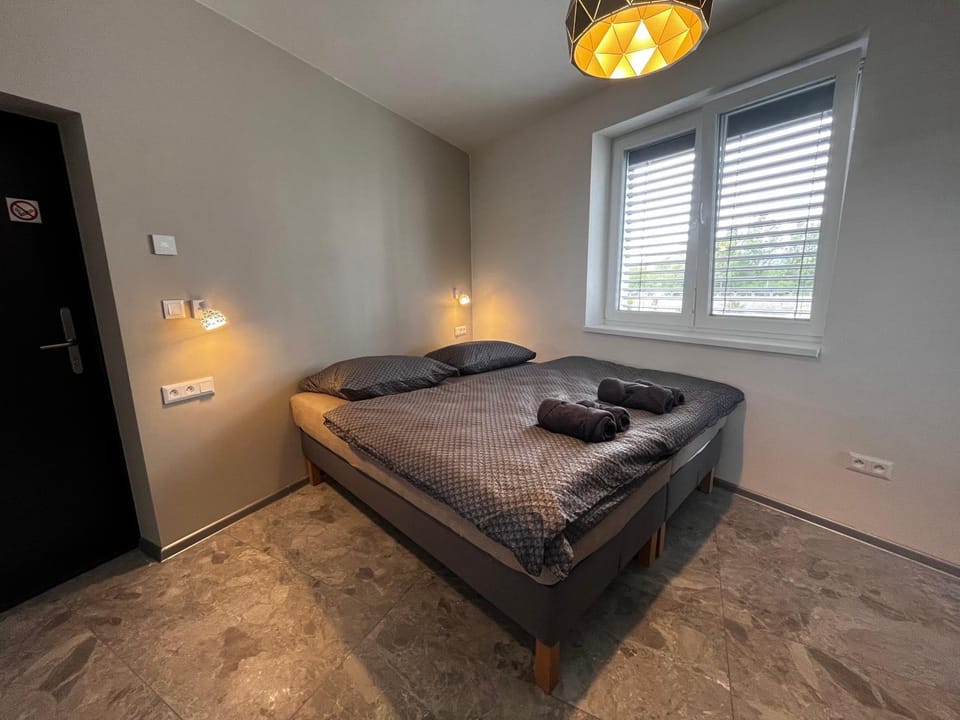 Photo of the whole room, Bedroom, towels