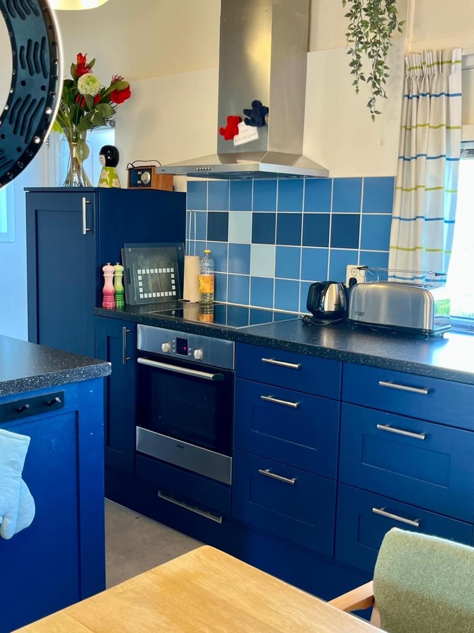 Kitchen or kitchenette, stove, toaster