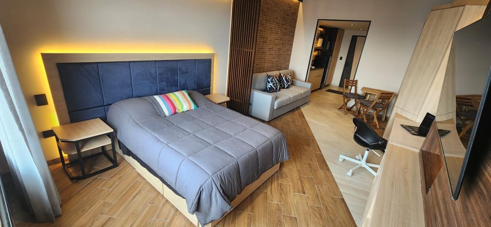 Bed, Living room, Bedroom