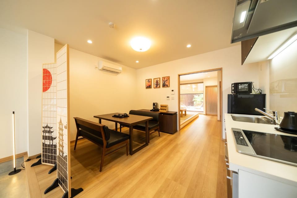 Kitchen or kitchenette, Living room, Dining area