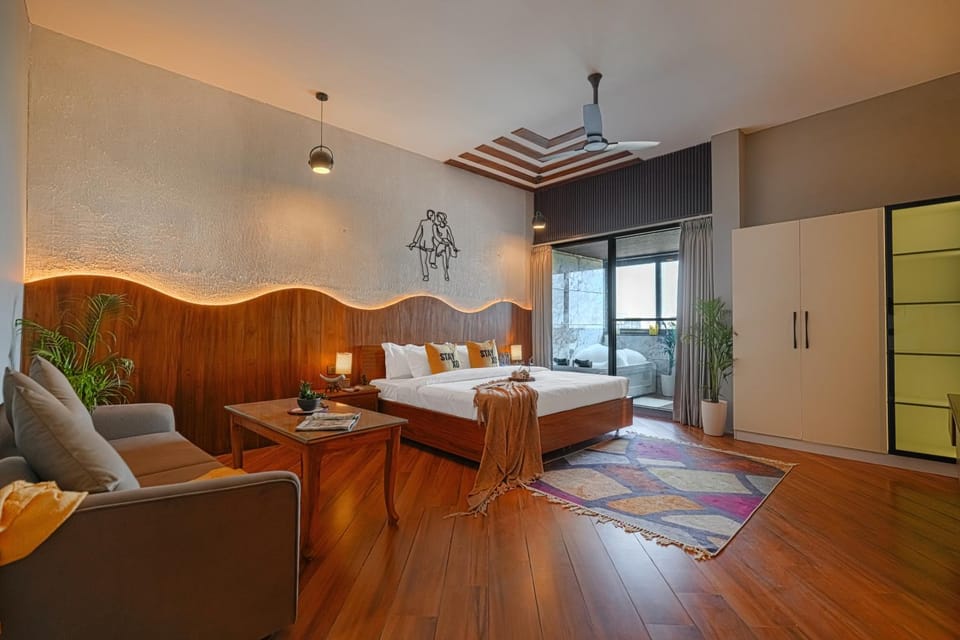 Bed, Photo of the whole room, Bedroom, air conditioner