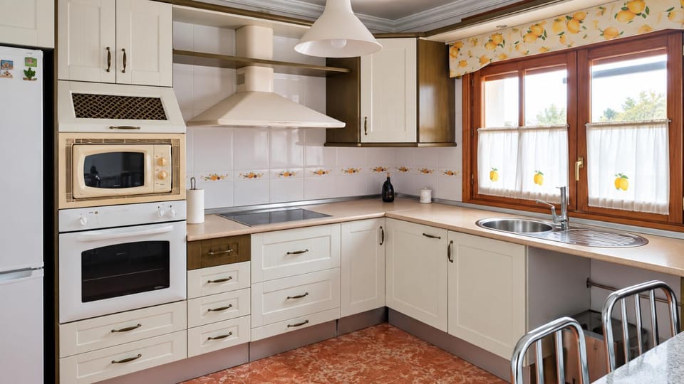Kitchen or kitchenette, stove, kitchen