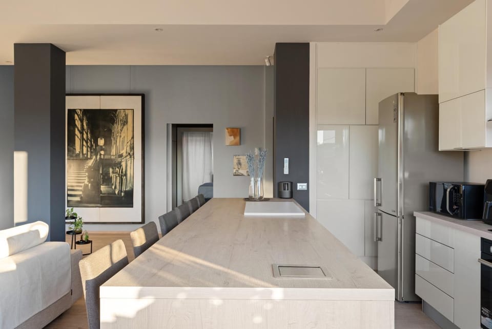 Living room, kitchen