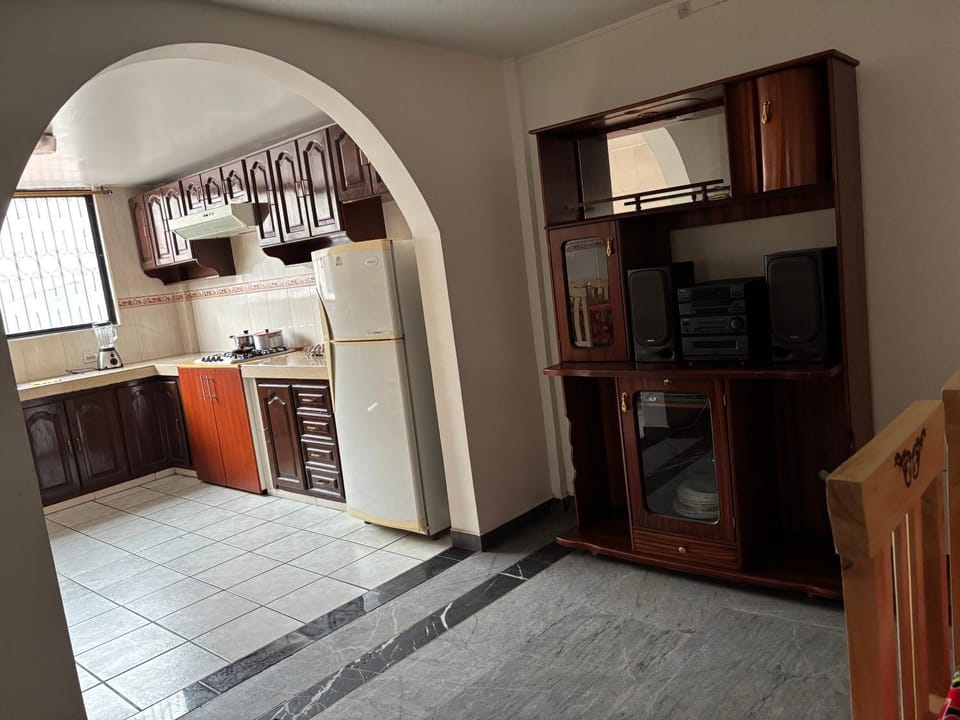 Kitchen or kitchenette, minibar, stove