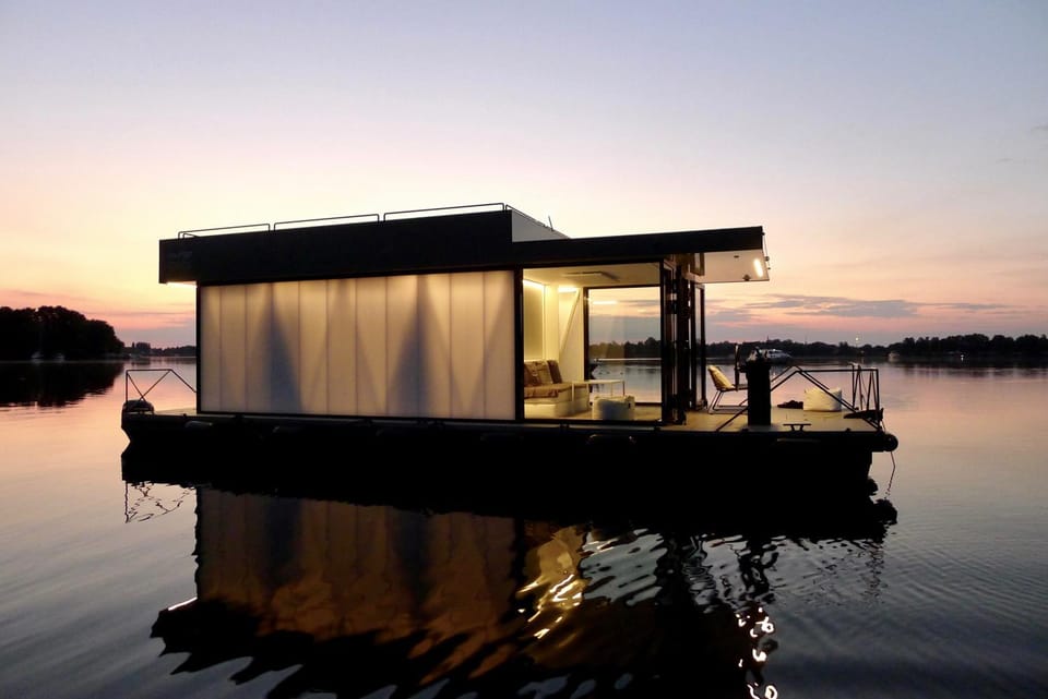 Property building, Lake view, Sunset