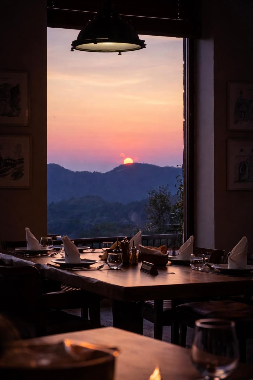 Natural landscape, Mountain view, Sunset