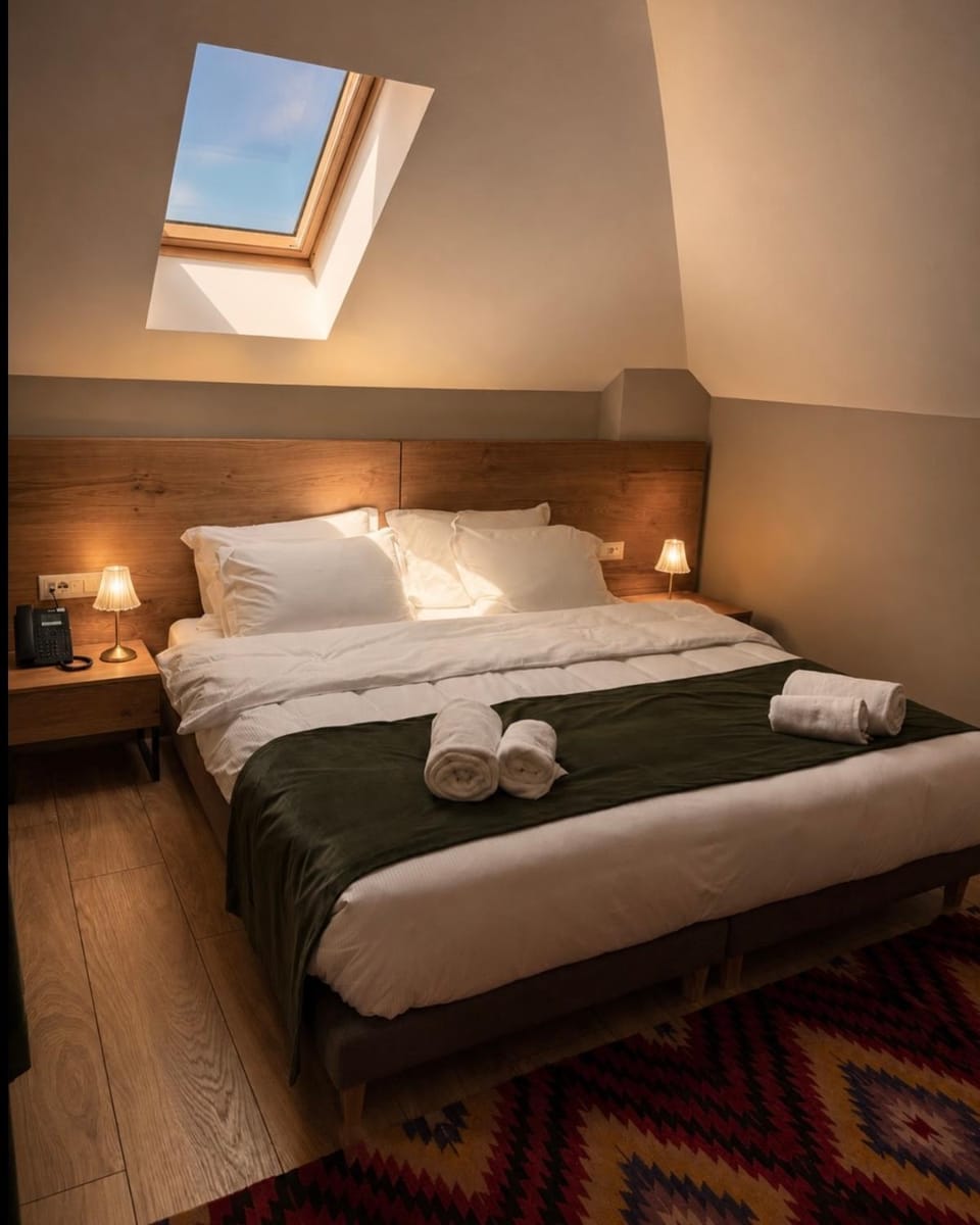 Bed, Bedroom, towels