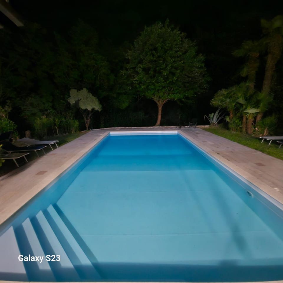 Night, Pool view, Swimming pool