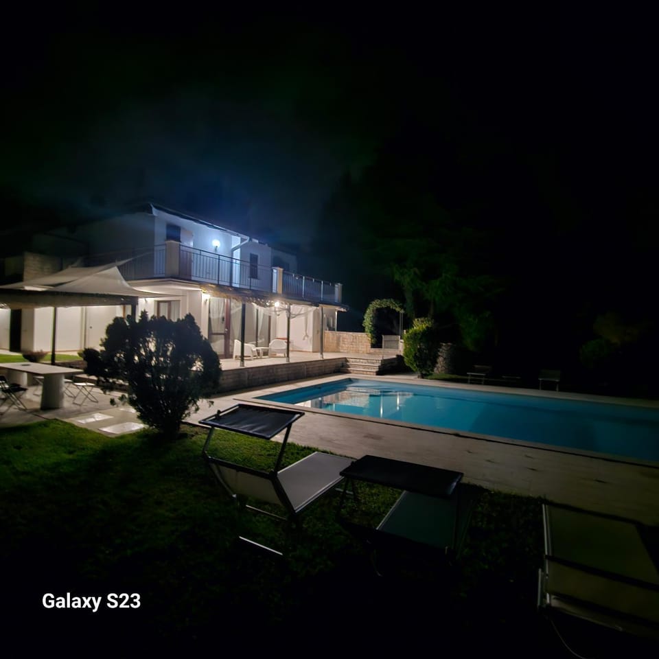 Night, Pool view, Swimming pool