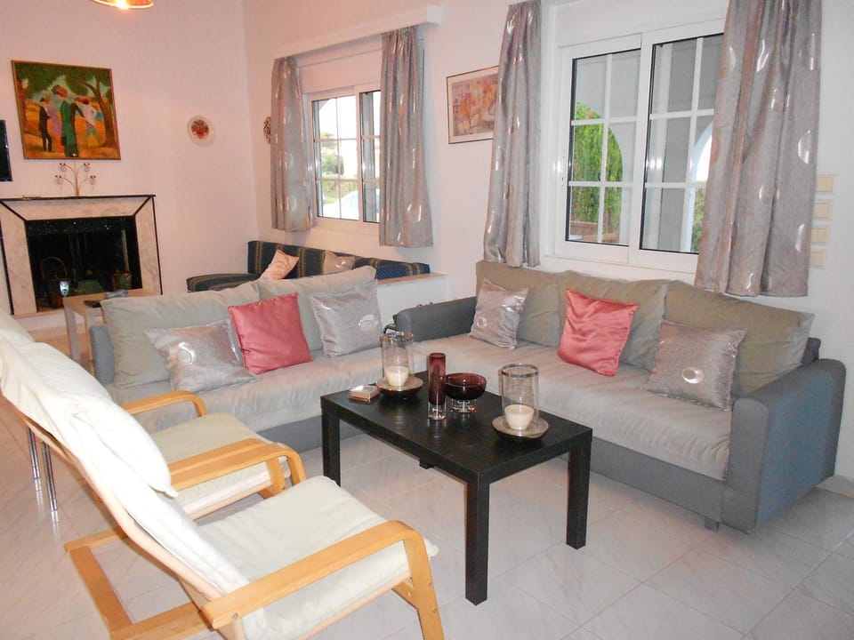 Living room, Seating area, Sea view