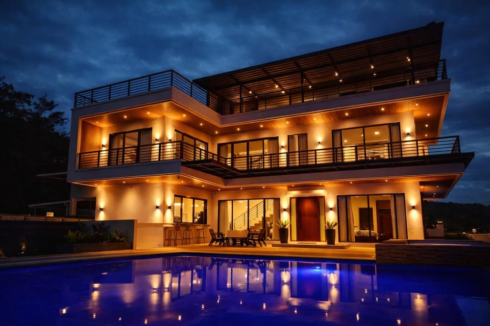 Property building, Night, Pool view