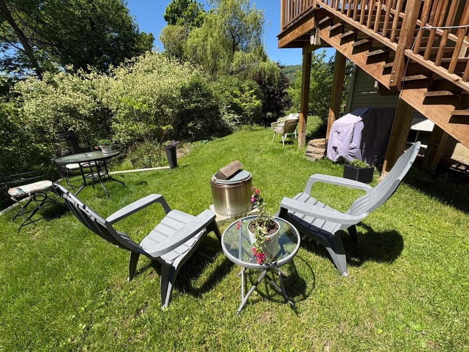 Patio, Garden view, fireplace
