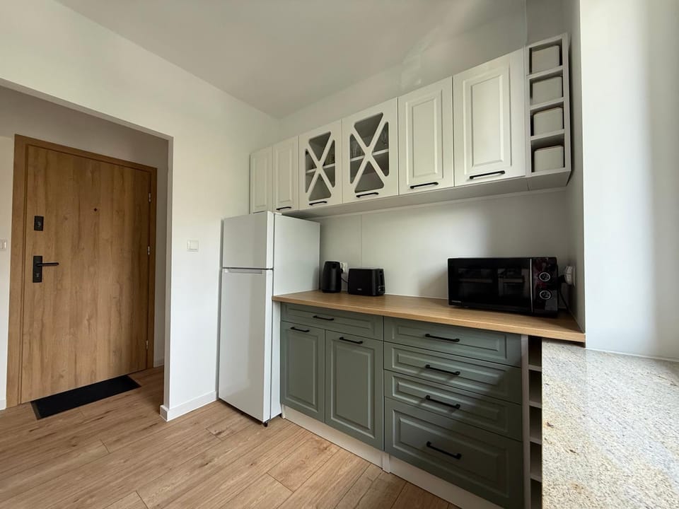 Kitchen or kitchenette, oven