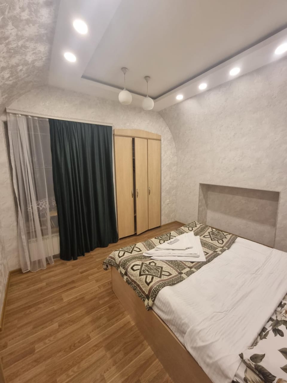 Bed, Photo of the whole room, Bedroom, towels, wardrobe