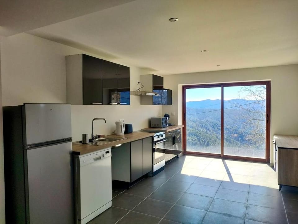 Kitchen or kitchenette, dishwasher, oven, stove