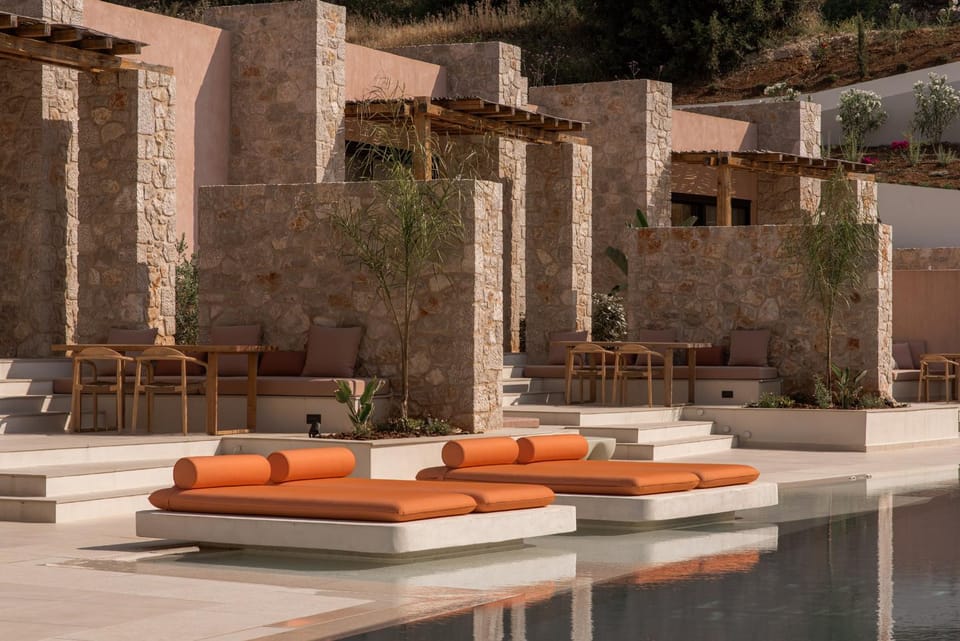 Natural landscape, Seating area, Pool view, Swimming pool, sunbed
