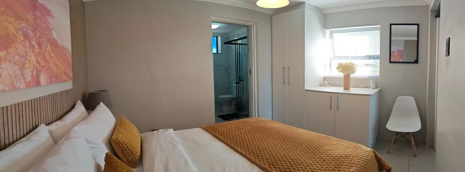 Bed, wardrobe