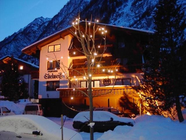 Property building, Night, Winter