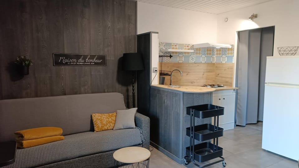 Kitchen or kitchenette, Living room, Seating area