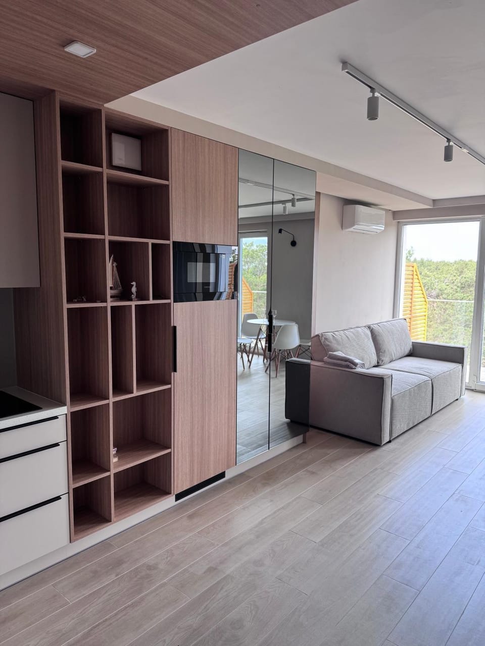 Kitchen or kitchenette, Living room, oven