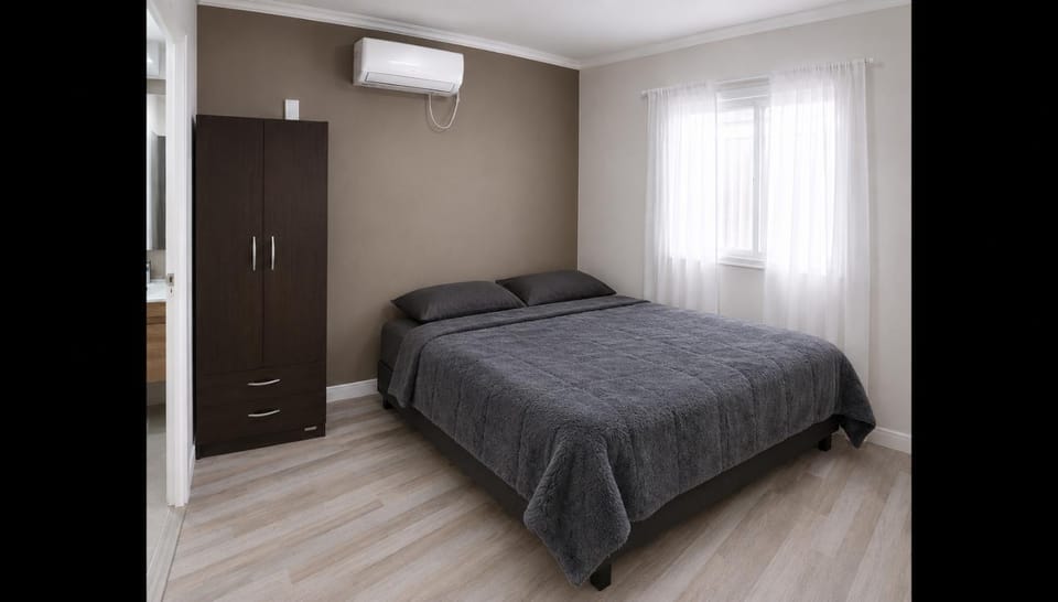 Photo of the whole room, Bedroom, air conditioner