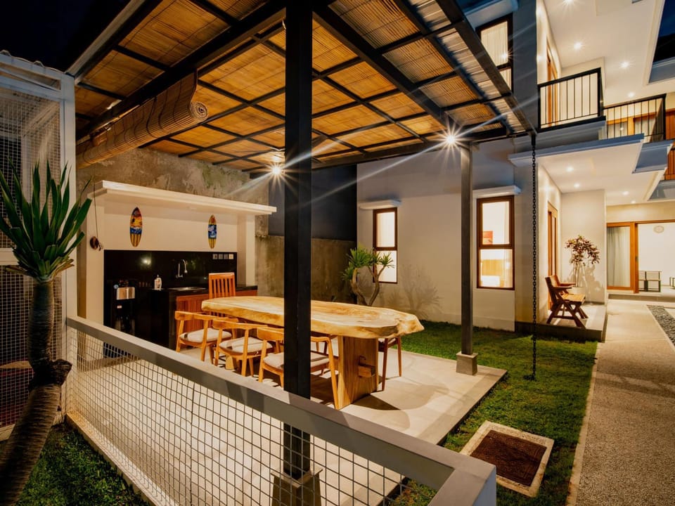 Patio, Living room, Seating area, Dining area, Pool view, Swimming pool