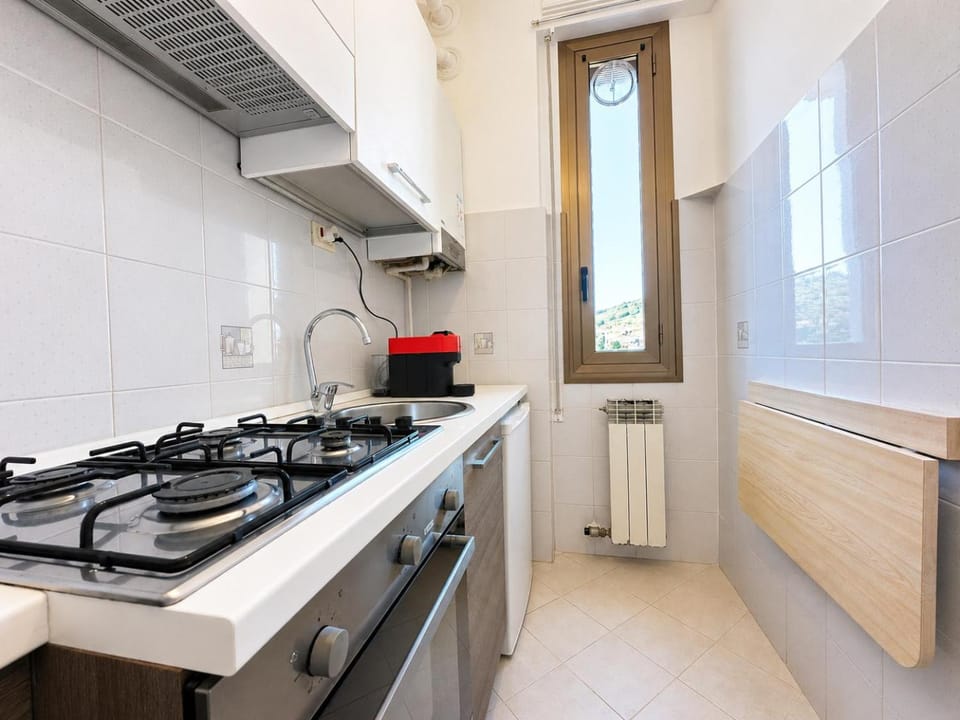 Kitchen or kitchenette, minibar, stove