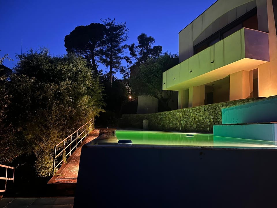 Property building, Living room, Swimming pool