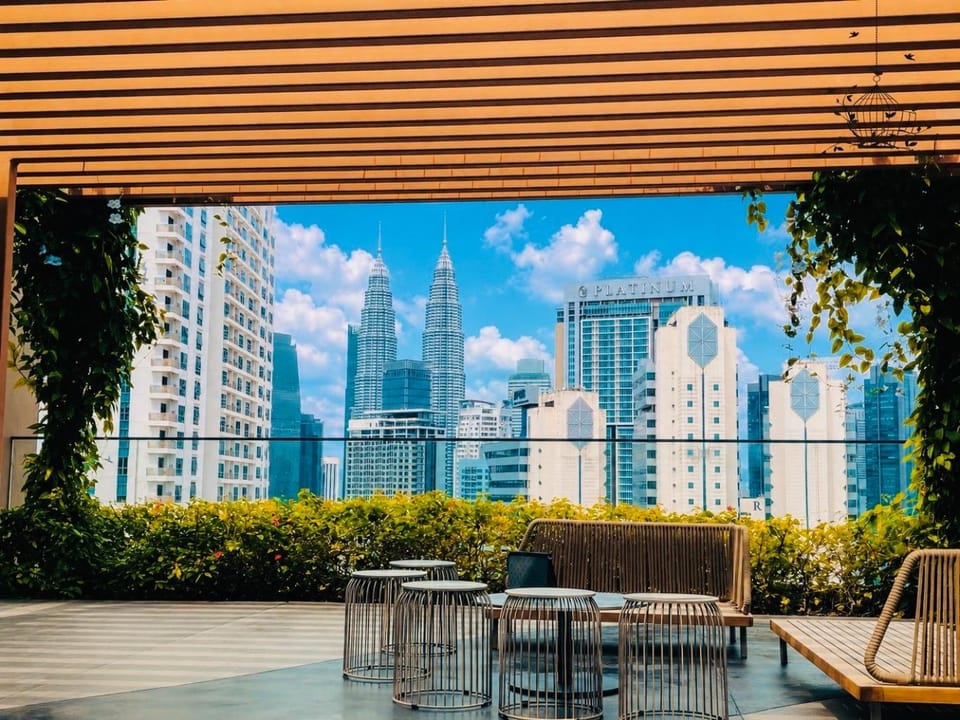 Property building, Day, View (from property/room), Seating area, City view
