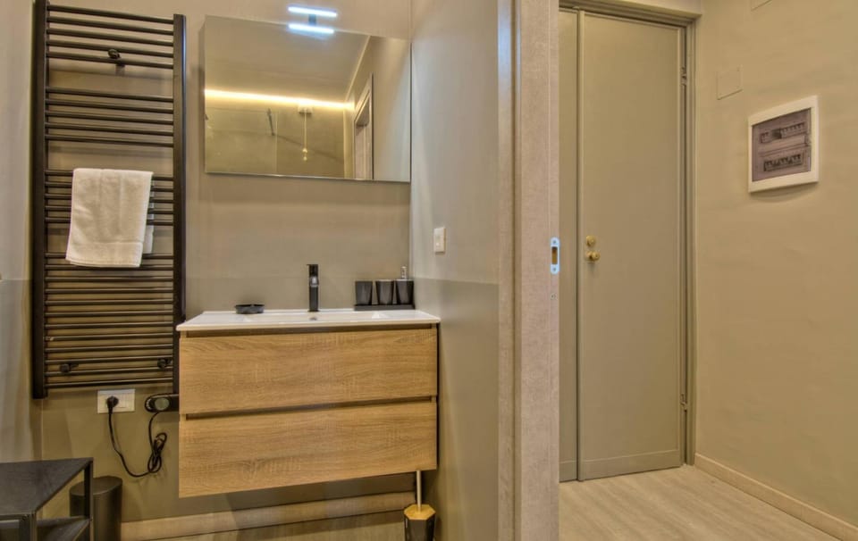 Bathroom, hair dryier, towels