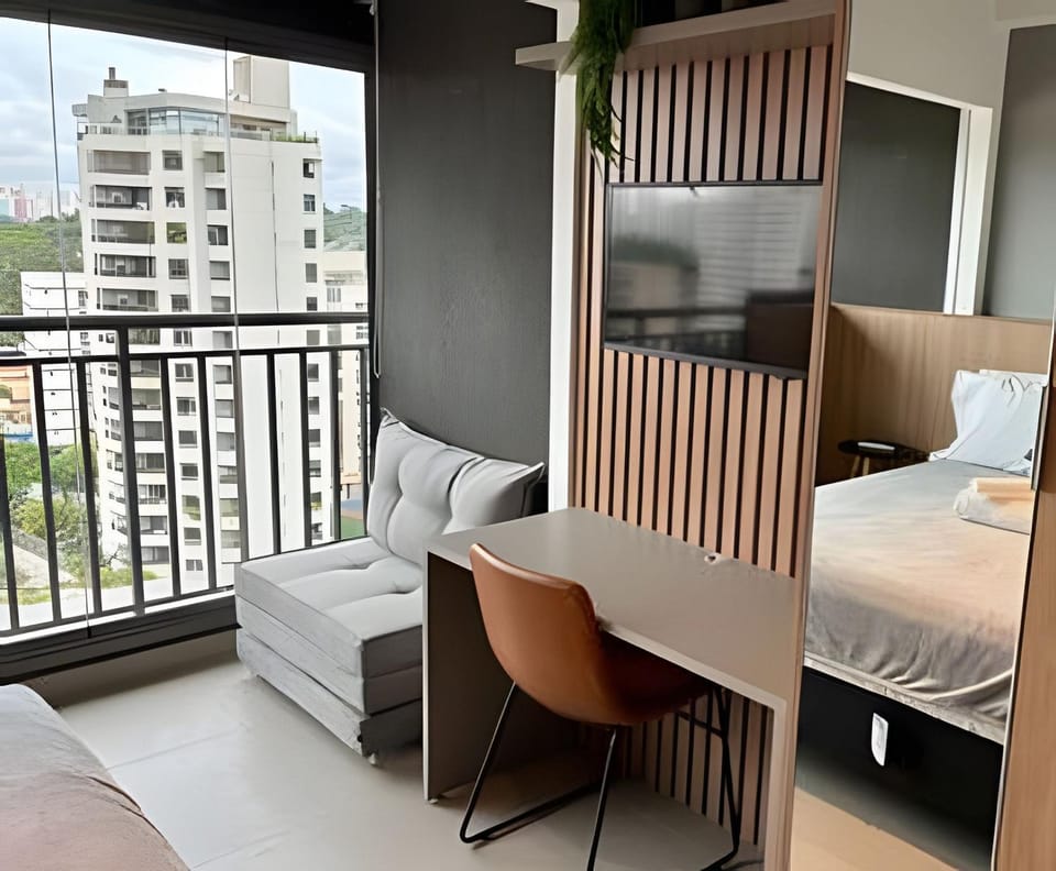 Studio com academia, rooftop e metrô (1302) Apartment in Sao Paulo City