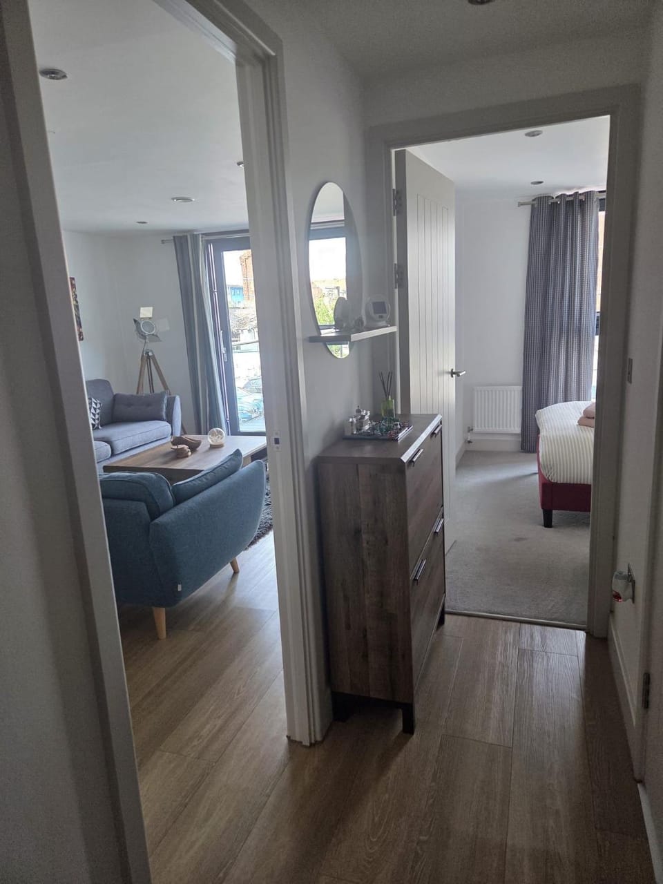 Bed, Living room, Seating area, Bedroom