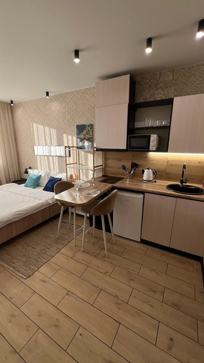 Bed, Kitchen or kitchenette, Living room, Photo of the whole room, Seating area, Dining area, Bedroom, pet friendly, stove