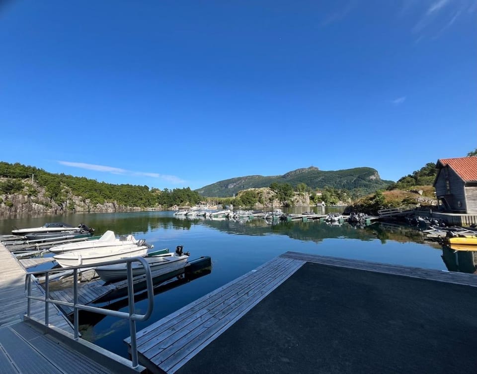 New cabin with boat, large hot tub, outdoor kitchen and garden Cabin in Rogaland