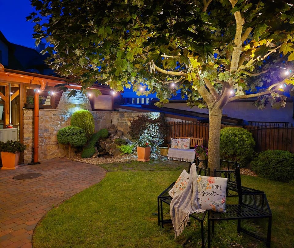 Off site, Night, Garden, Seating area