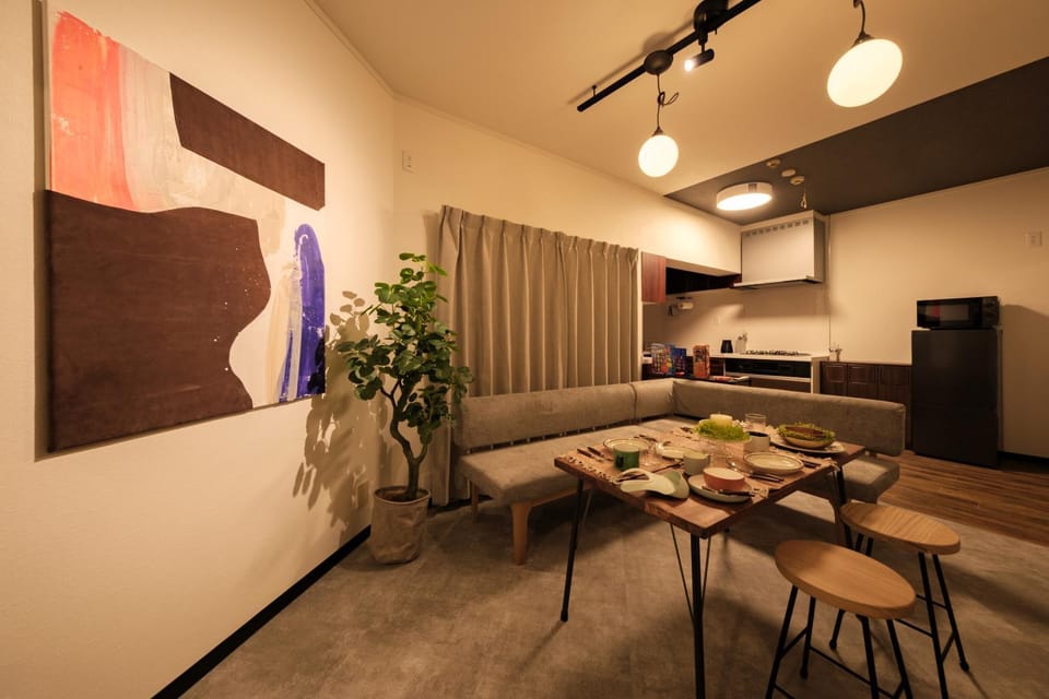 Kitchen or kitchenette, Living room, Dining area