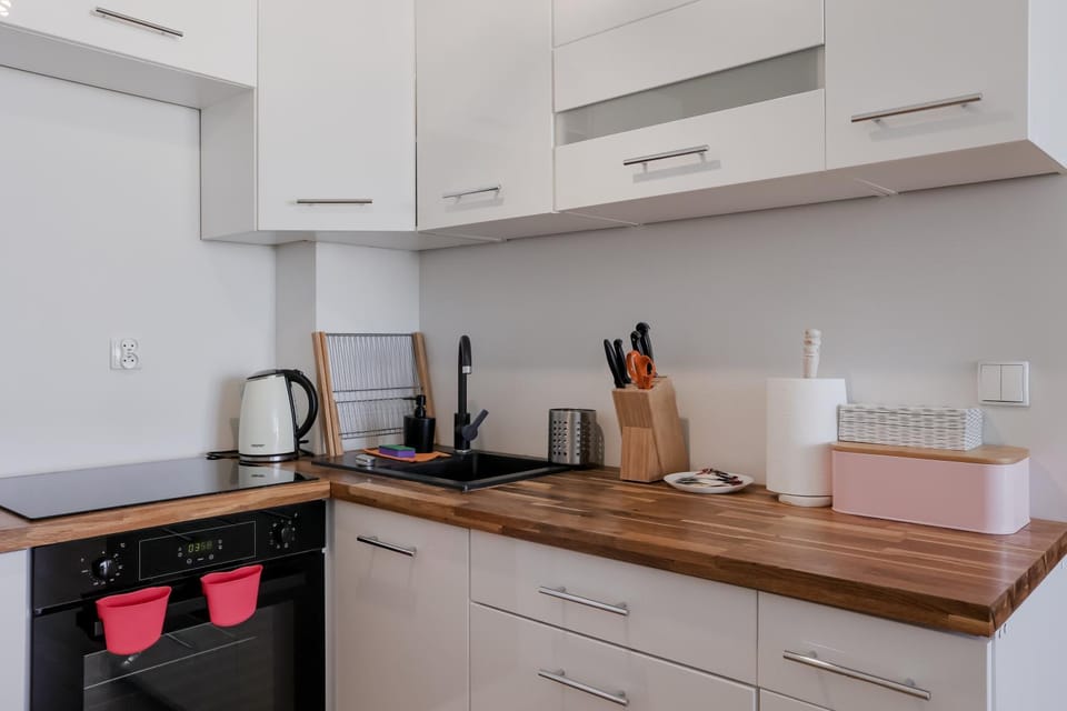 Kitchen or kitchenette, stove, toaster