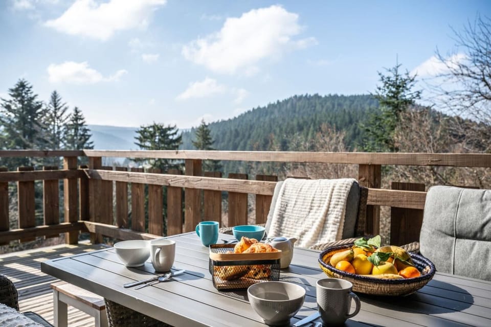 Chalet Le Carnotzet Luxury Chalet with Covered Hot Tub Panoramic Sauna Chalet in Gérardmer