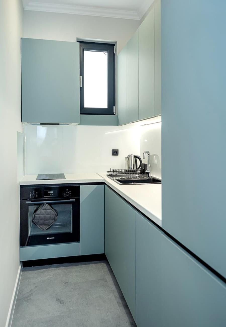 Coffee/tea facilities, Kitchen or kitchenette, oven, stove