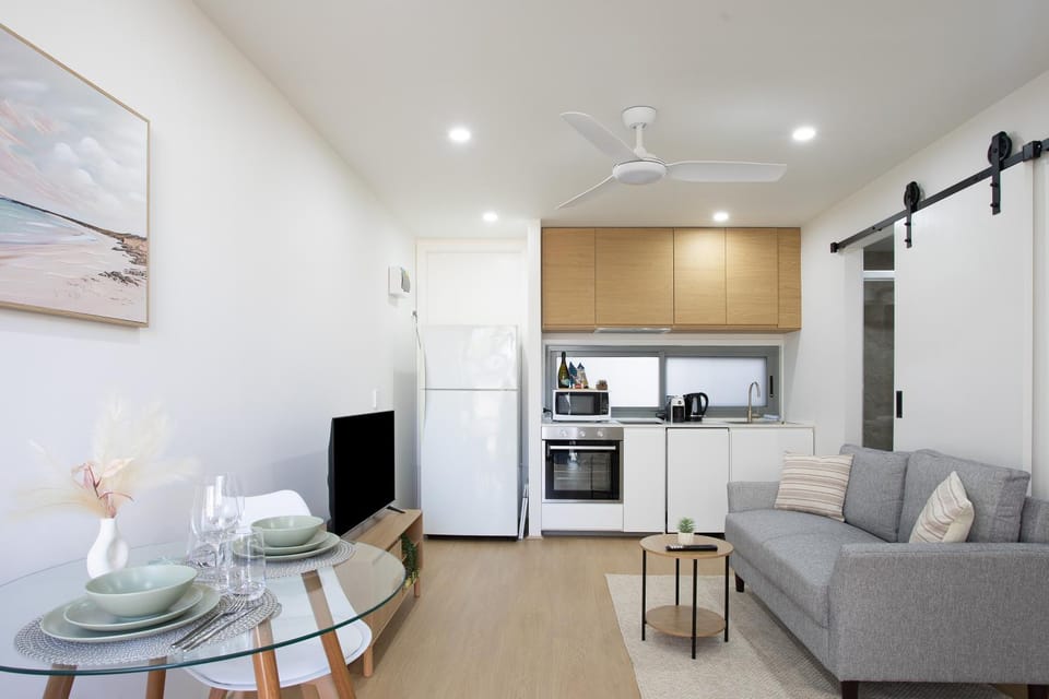 Living room, kitchen