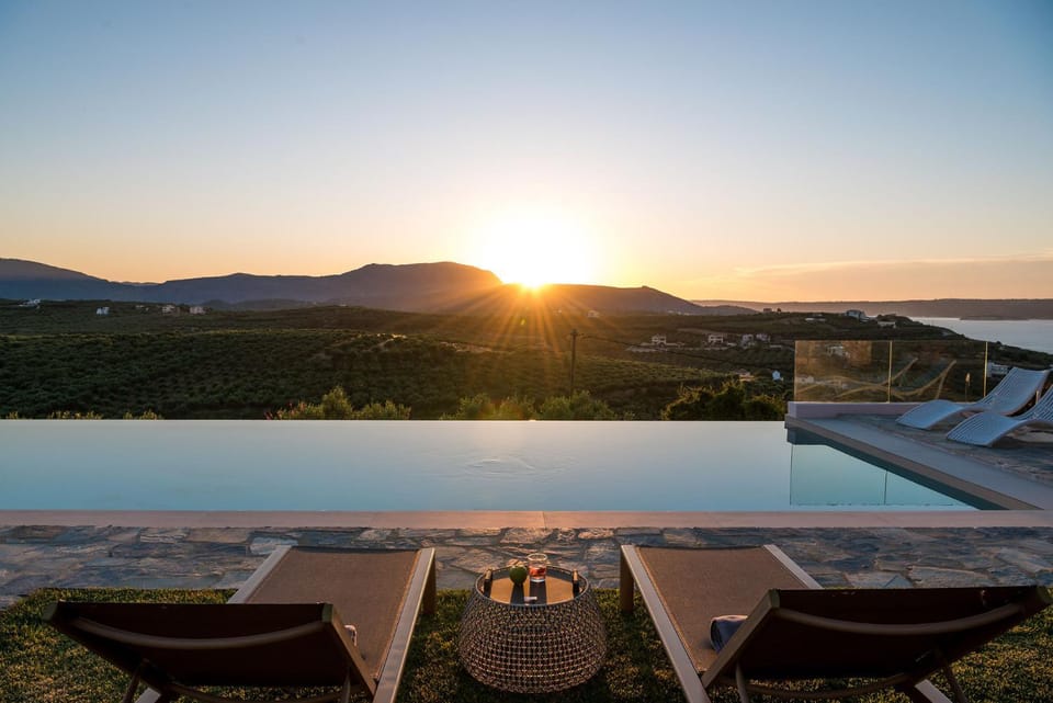 Natural landscape, Mountain view, Swimming pool, Sunset