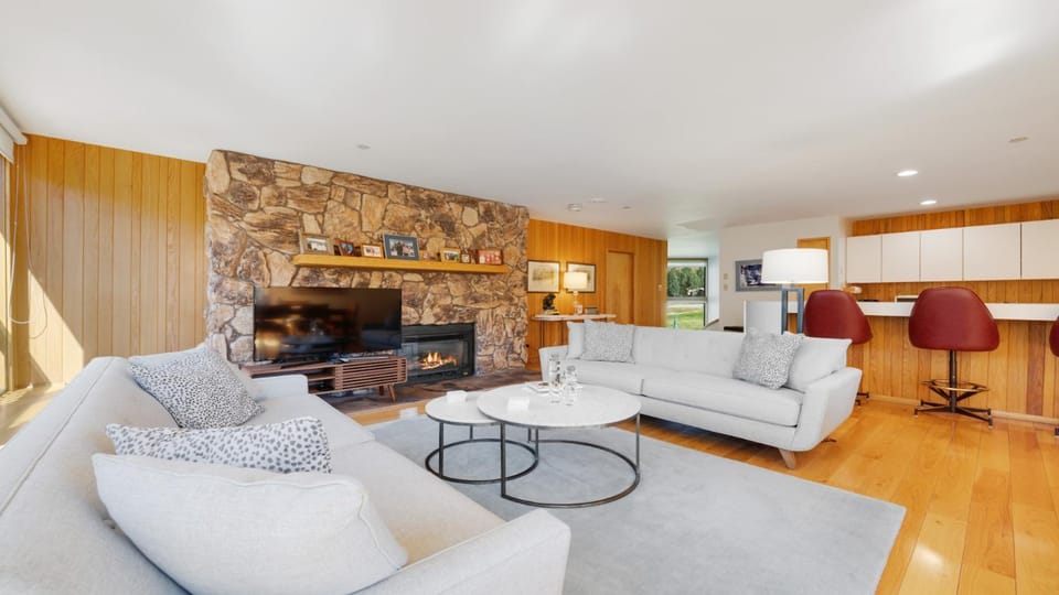 Day, TV and multimedia, Living room, Seating area, fireplace, furniture