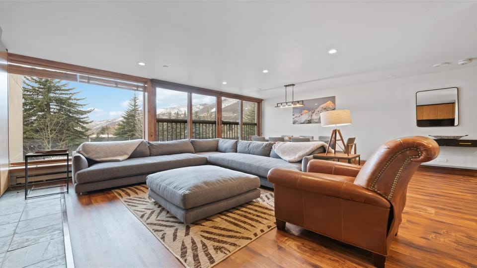 Day, TV and multimedia, Living room, Seating area, Mountain view, furniture, heating