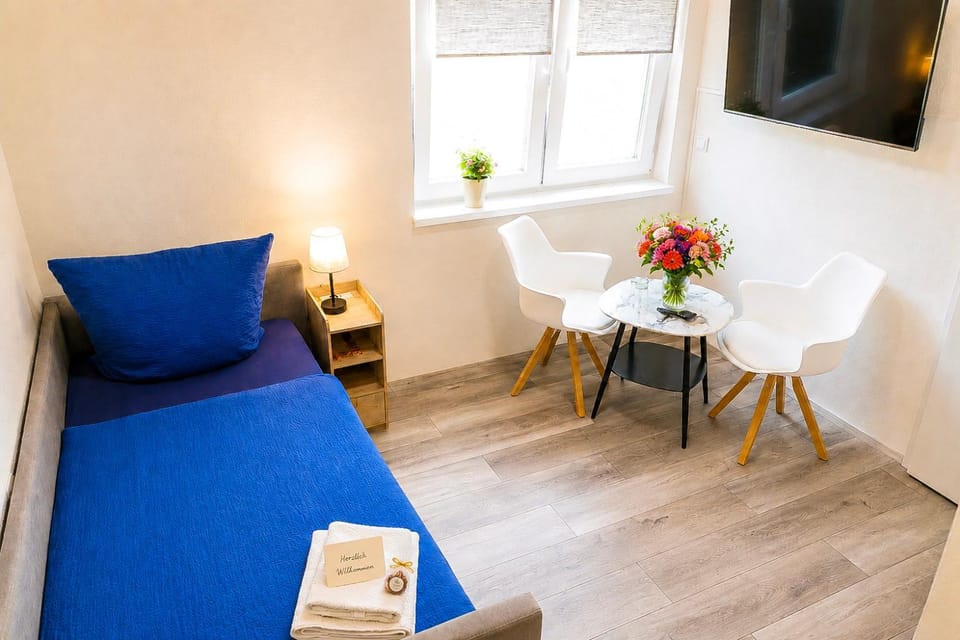 Bed, TV and multimedia, Living room, Photo of the whole room, Seating area, Bedroom