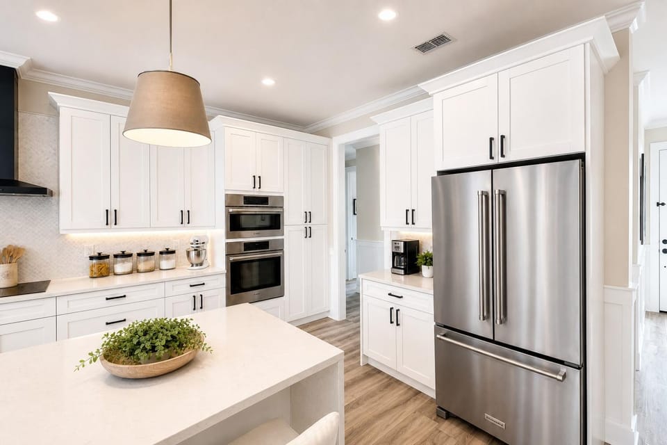 Kitchen or kitchenette, oven