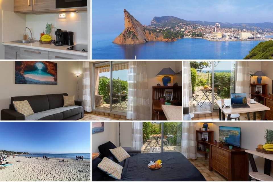 Communal lounge/ TV room, Natural landscape, Kitchen or kitchenette, Dining area, Beach, Mountain view, Sea view, minibar