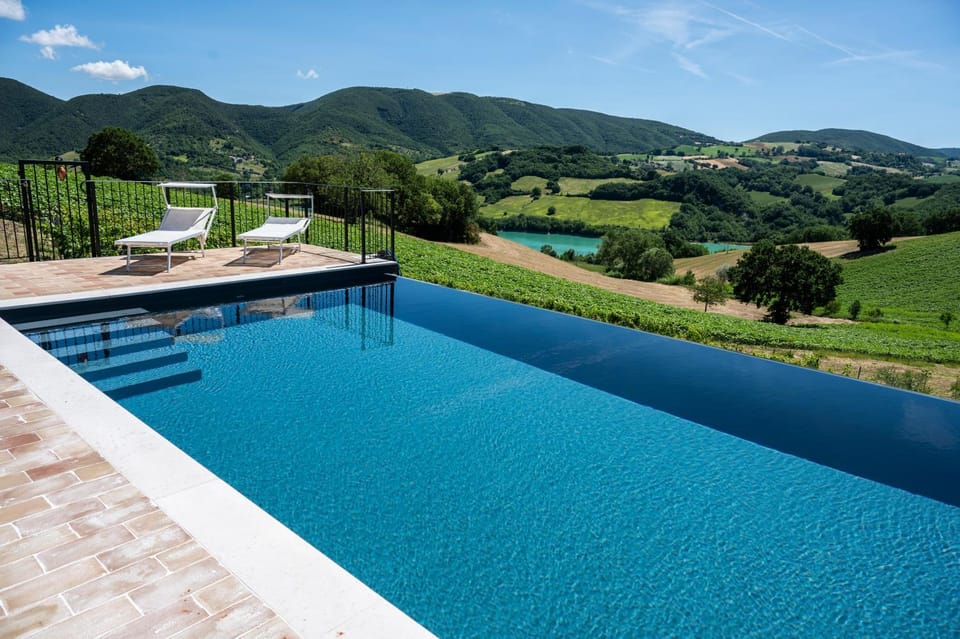 Nearby landmark, Day, Natural landscape, Mountain view, Pool view, Swimming pool, sunbed